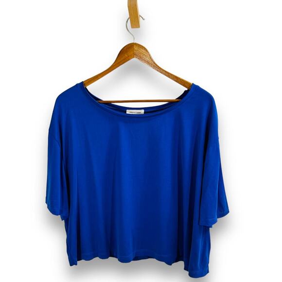 Silence Noise Minimalist Clean Girl Modern Royal Blue Relaxed Top L New - Picture 3 of 10